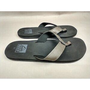 Reef Cushion Court Flip Flops Brown Women's sz 9 Vegan Leather Strap Worn Once